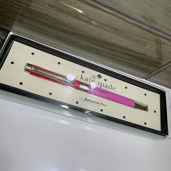 kate spade Other - kate spade Pink and Red Ballpoint Pen with Silver Trim